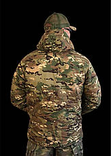 Зимова тепла чоловіча камуфляжна куртка бушлат Ріп-стоп Army Multicam M-65 з водонепроникним відштовхуванням, фото 3