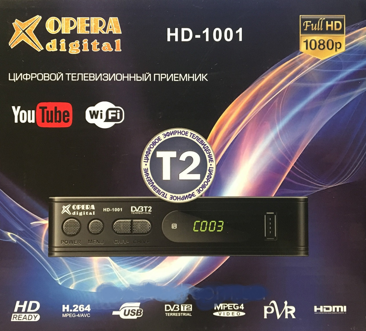 Тюнер Т2 OPERA DIGITAL HD-1001 DVB-T2, ТВ тюнер, цифрове телебачення, тисни купити