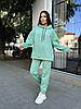 Жіночий зимовий спортивний костюм двійка на флісі кофта-худі та штани, норма і великі розміри, фото 4
