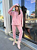 Жіночий зимовий спортивний костюм двійка на флісі кофта-худі та штани, норма і великі розміри, фото 6