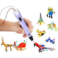 3D ручка PEN-2 с Led дисплеем, 3Д ручка 2 поколения Smartpen, MyRiwell цвет фиолетовая, жми купитьь