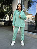 Жіночий зимовий спортивний костюм двійка на флісі кофта-худі та штани, норма і великі розміри, фото 7