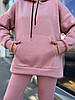 Жіночий зимовий спортивний костюм двійка на флісі кофта-худі та штани, норма і великі розміри, фото 9