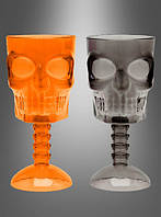Оранжевый стакан для питья с черепом на Хэллоуин