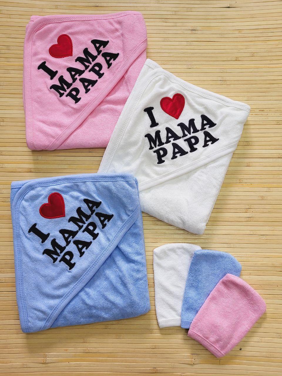 Рушник "BABY-SHEZ" із рукавичкою для дітей р.90×85; Опт. Туреччина, фото 1