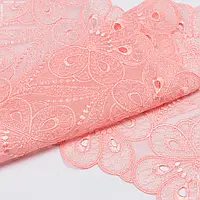 Ткань Кружево розовый 18см (18см 55г/м² пог.м) 145807