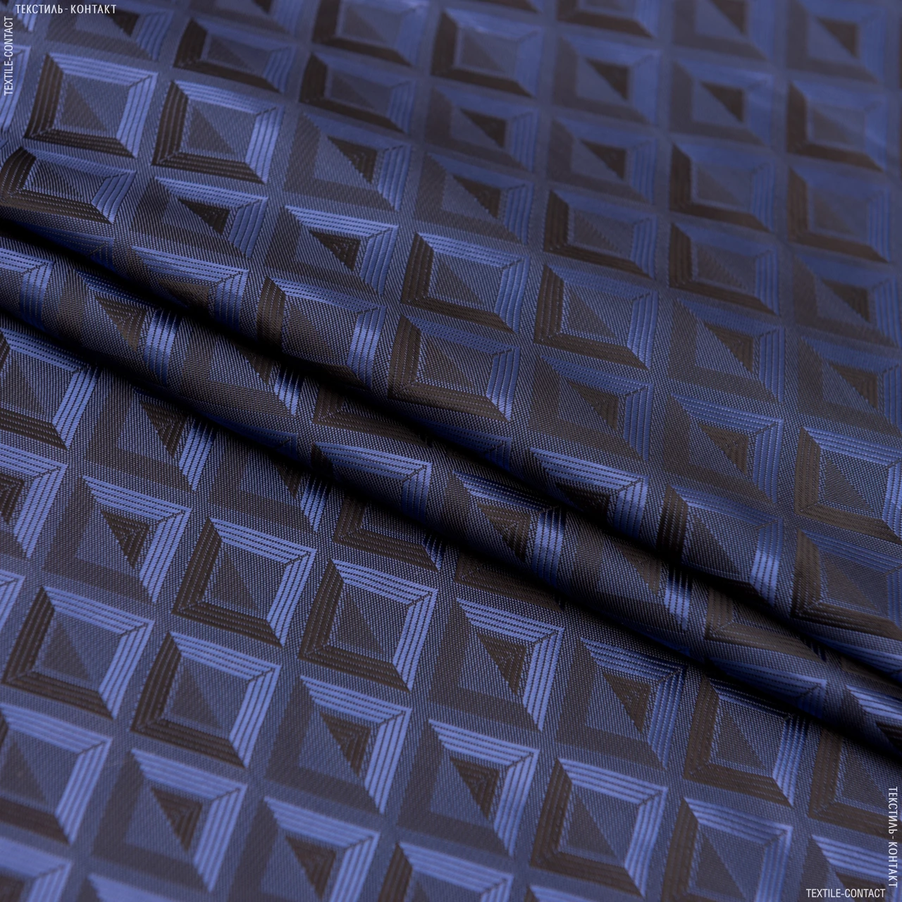 Тканина підкладковий жакард хамелеон синій/чорний (145см 95г/м² пог.м) 43118