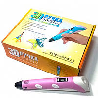3D ручка PEN-2 с Led дисплеем, 3Д ручка 2 поколения Smartpen, MyRiwell цвет розовый, без риска