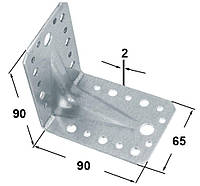 Угольник усиленный 90х90х65х2,0мм