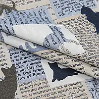 Ткань Декоративная ткань жаккард магезин/magazine кошки голубой, бежевый (280см 368г/м² пог.м) 168858