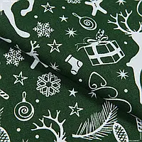 Ткань полупанама ткч новогодний зеленый (142см 230г/м² пог.м) 168881