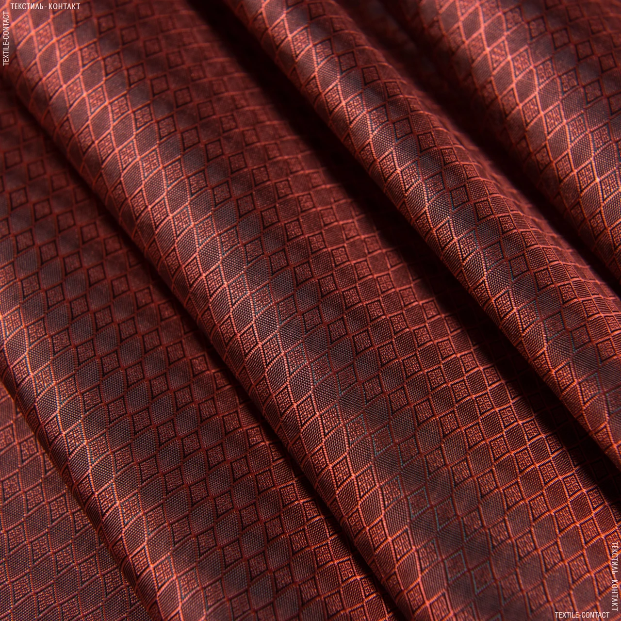 Тканина підкладковий жакард червоний-чорна (145см 66г/м² пог.м) 50859