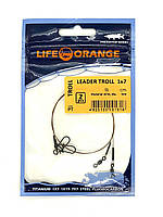 Поводок UKRSPIN Orange Spinning Leader Troll AFW 1х7 30см 14кг(30lb)/0.3мм (для троллинга, 2шт/уп) PT3030