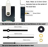 WinTaim 17 мм DCF Радіогодинник із набором стрілок, Механізм для настінного годинника, безшумний, чорний, фото 3