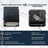 WinTaim 17 мм DCF Радіогодинник із набором стрілок, Механізм для настінного годинника, безшумний, чорний, фото 5