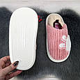 Тапочки чуні жіночі із задником пудрові із зайчиком 4245, фото 4