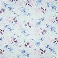 Ткань Тюль кисея ллоса/ llosa акварель цветы фиолетовые, розовые (295см 101г/м² пог.м) 146517