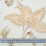 Декоративний сатин рамас/ramas квіти бежеві (280см 147г/м² пог.м) 129056, фото 3
