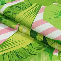 Ткань Декоративная ткань калатея листья / calacea фон бело-розовый (295см 208г/м² пог.м) 164705