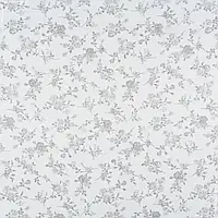 Ткань Тюль кисея-принт сана розы серые фон белый (300см 76г/м² пог.м) 129786
