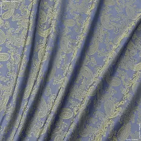 Тканина підкладковий жакард огірки хамелеон синій/золотий (150см 95г/м² пог.м) 68467