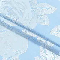 Ткань Тик наперниковый набивной роза голубой/серебро (220см 140г/м² пог.м) 169747