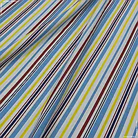Ткань Декоративная ткань лонета крайон /krayon полоса красная, желтая, синяя (280см 182г/м² пог.м) 131072