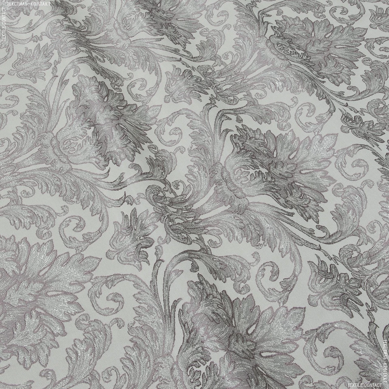 Декоративна тканина бруклін вензель фрезовий фон сірий (300см 288г/м² пог.м) 141337
