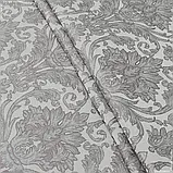 Декоративна тканина бруклін вензель фрезовий фон сірий (300см 288г/м² пог.м) 141337, фото 2