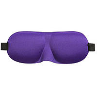 Маска для сна и отдыха 3D фиолетового цвета с широкой резинкой на липучке