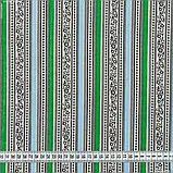 Тканина ситець 67 ткч смужка блакитний/зелений (95см 103г/м² пог.м) 161784, фото 2