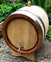 Бочка дубовая 15 литров с металлическим краном для Вина самогона виски коньяка