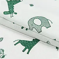 Ткань ситец 67 ткч детский жираф зеленый (95см 103г/м² пог.м) 162098