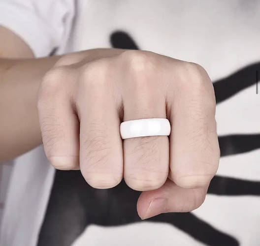 Купить Парные обручальные кольца из керамики без вставок белое, цена ...