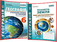 6 клас нуш. Географія. Практикум+Опорні схеми та схематичні малюнки. Кобернік. Абетка