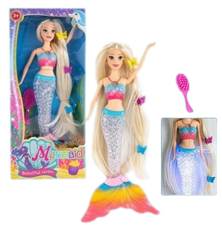 Лялька Русалочка, щітка для волосся, заколки, звукові та світлові ефекти, висота 35 см (ST 55662-19), фото 1