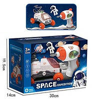 Игровой набор космическая станция, электрический шуруповерт, марсоход, подсветка, игровая фигурка (551-11)