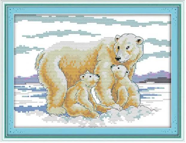 Набір для вишивання за нанесеною на канву схемою "Maternal love 2". AIDA 14CT printed 28*20 см