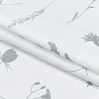 Ткань Бязь ткч набивная васильки серый на белом (150см 140г/м² пог.м) 170965