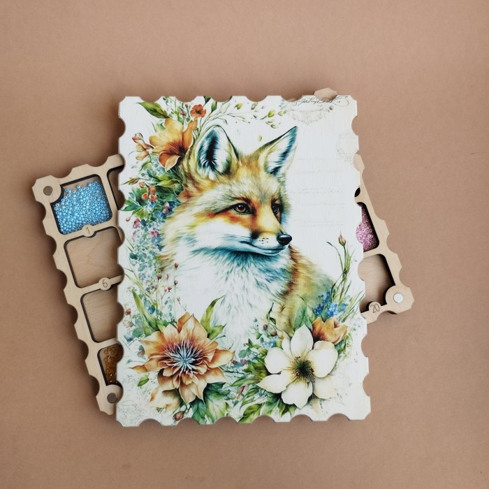 Дерев'яний органайзер для бісеру з кришкою на 20 комірок з кольоровим друком (060039), фото 1