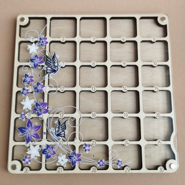 Дерев'яний органайзер для бісеру з прозорою кришкою на 30 комірок (060464), фото 1