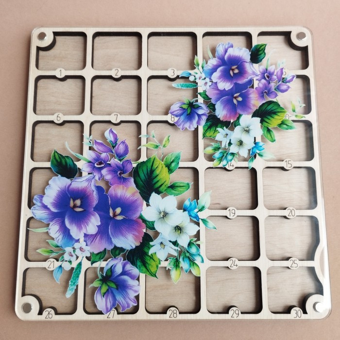 Дерев'яний органайзер для бісеру з прозорою кришкою на 30 комірок (060467), фото 1