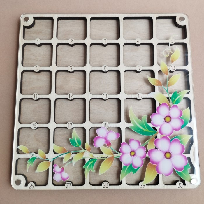 Дерев'яний органайзер для бісеру з прозорою кришкою на 30 комірок (060470), фото 1