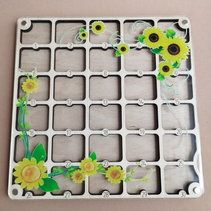 Дерев'яний органайзер для бісеру з прозорою кришкою на 30 комірок (060472), фото 1