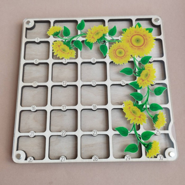 Дерев'яний органайзер для бісеру з прозорою кришкою на 30 комірок (060474), фото 1