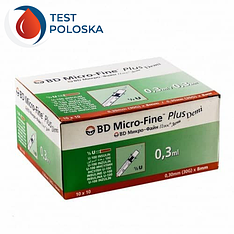 Шприц Мікро Файн Плюс Демі (Micro Fine+) Demi 0,3 мл U-100 0,30 (30G)*8 мм - 2 пачки