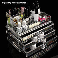 Акриловый органайзер для косметики настольный Cosmetic Organizer 3 Drawers, хороший выбор