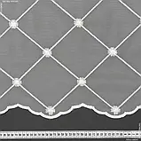Тюль сітка вишивка веліна колір молочний з блиском (295см 50г/м² пог.м) 166866, фото 2