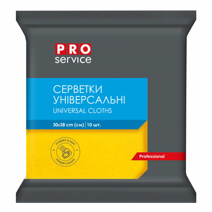 Серветки віскозні 10шт/уп "Pro" (30*38) жовті 20/ящ