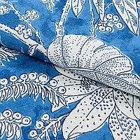 Ткань Декоративная ткань лонета парк / park листья фон синий (280см 153г/м² пог.м) 171303